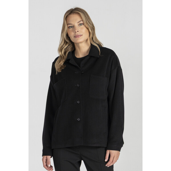 Deni Cler Czarna krótka kurtka z wełny i kaszmiru W-DC-9050-E5-B3-90-1