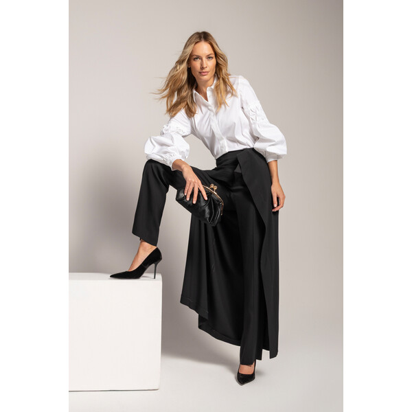 Deni Cler Czarne eleganckie spódnico-spodnie W-DC-5256-E5-C8-90-1