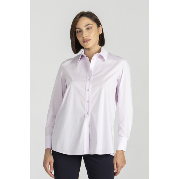 Deni Cler Jasnoróżowa koszula z długim rękawem W-DC-1456-E5-G5-31-1