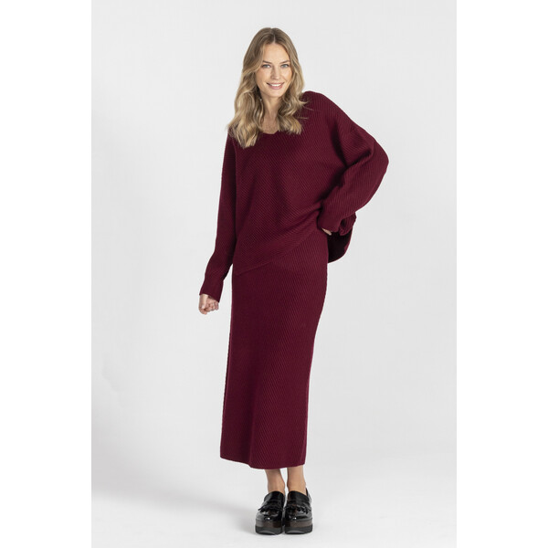 Deni Cler Długa dzianinowa spódnica maxi T-DC-750D-E5-90-39-1