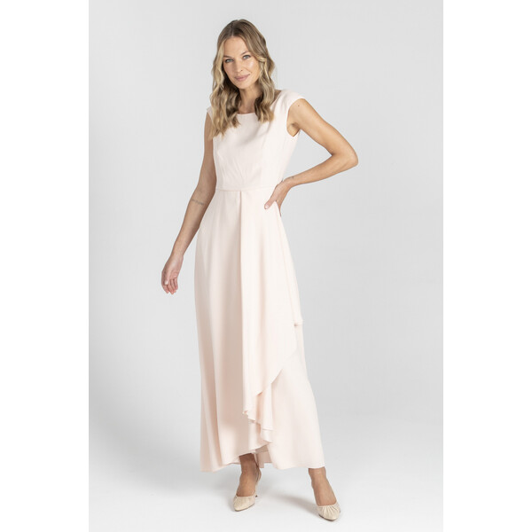 Deni Cler Nowoczesna długa asymetryczna suknia W-DC-3082-E2-T8-31-1