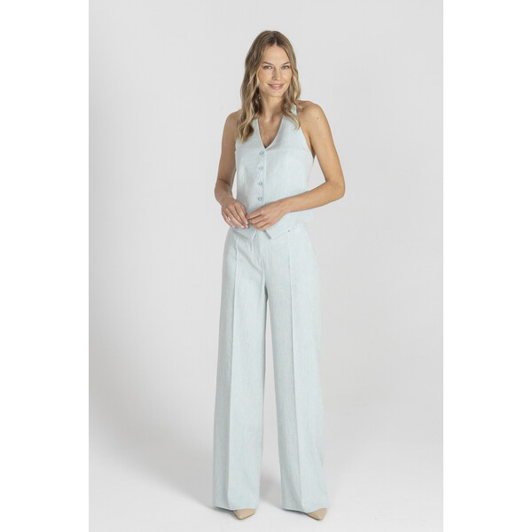 Deni Cler Niebieskie luźne spodnie garniturowe W-DC-5201-E2-L9-51-1