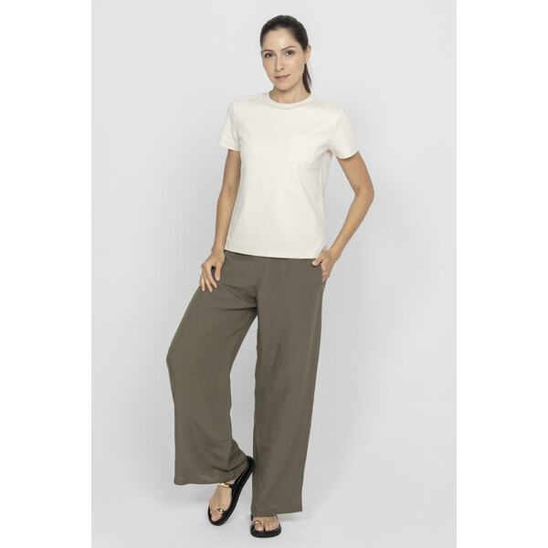 Deni Cler Lekkie spodnie khaki T-DC-5256-E2-20-48-1