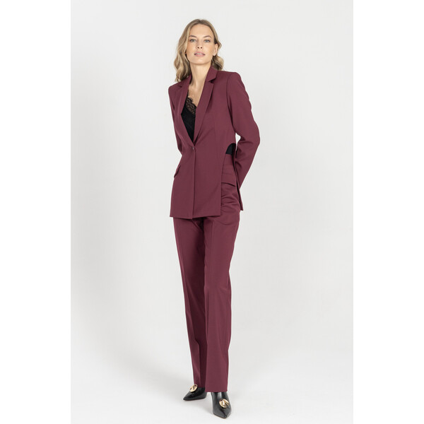 Deni Cler ORO: Marynarka z wycięciem na boku w kolorze burgundowym W-DC-6065-E5-F7-39-1