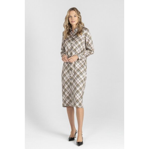 Deni Cler Klasyczna szmizjerka w kratkę W-DC-3452-E5-E6-14-1