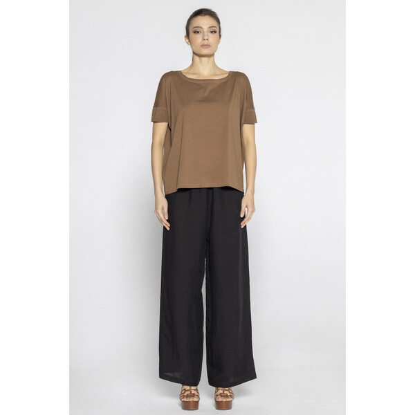 Deni Cler Brązowy bawełniany t-shirt T-DC-T205-E2-10-70-1