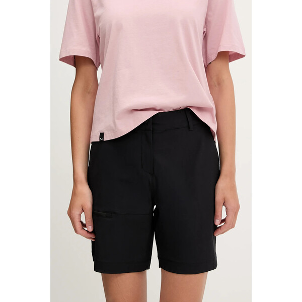 Rossignol szorty outdoorowe LYCIAN  damskie kolor czarny gładkie high waist RLNWP17