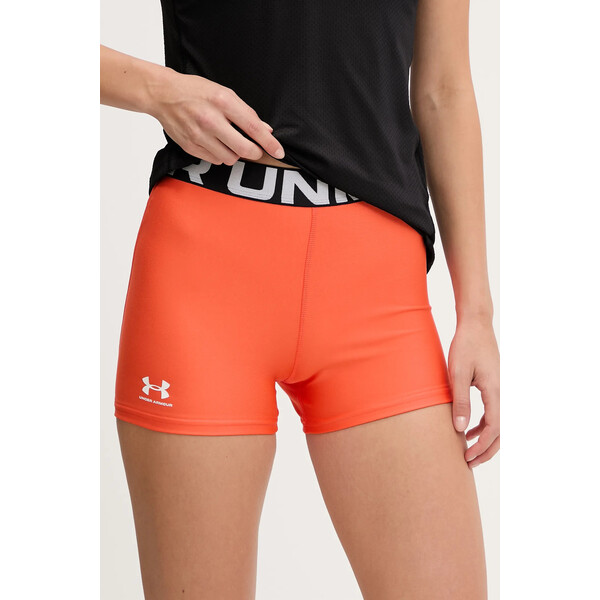 Under Armour szorty treningowe Authentics  kolor pomarańczowy z nadrukiem medium waist