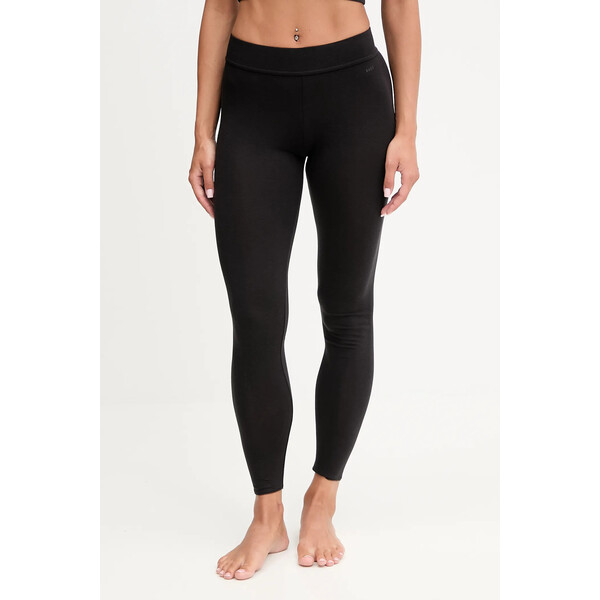 BOSS legginsy lounge z domieszką wełny B.PURE LEGGINGS  damskie kolor czarny gładkie 50550092