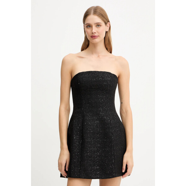 Bardot sukienka  kolor czarny mini rozkloszowana 59333DB9