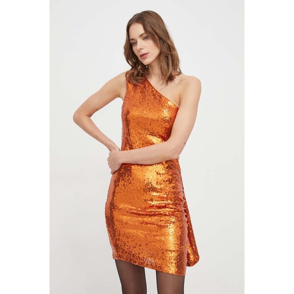 Silvian Heach sukienka  kolor pomarańczowy mini prosta