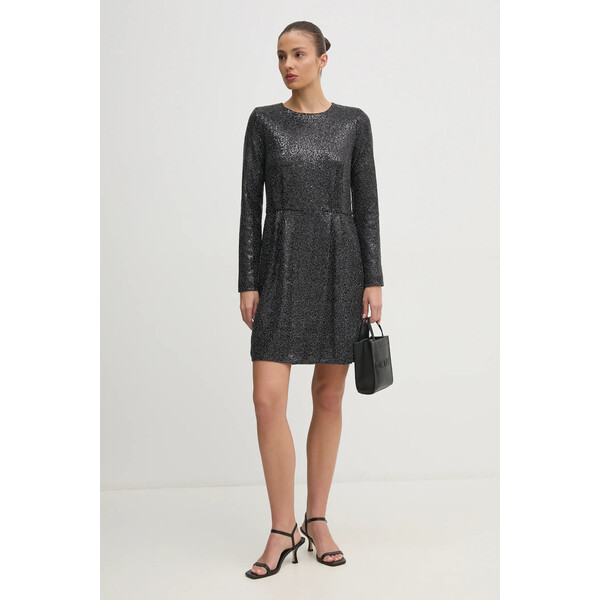 United Colors of Benetton sukienka  kolor czarny mini rozkloszowana 4RO6DV0AC