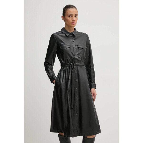 OUI sukienka  kolor czarny mini rozkloszowana 90635