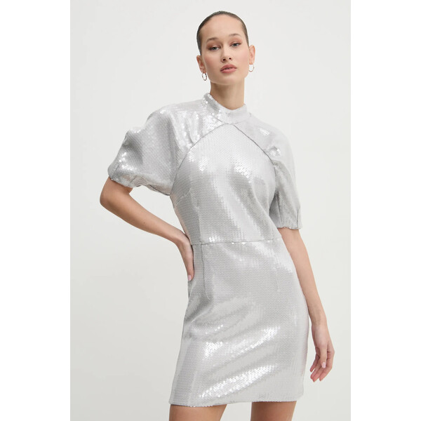 Rotate sukienka  kolor szary mini prosta 113570039