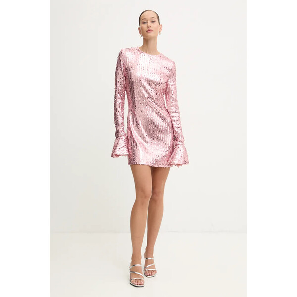 Rotate sukienka  kolor różowy mini prosta 1131502307