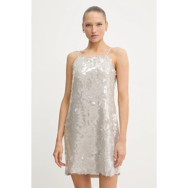 Sisley sukienka  kolor szary mini prosta 4Z5JLV07G