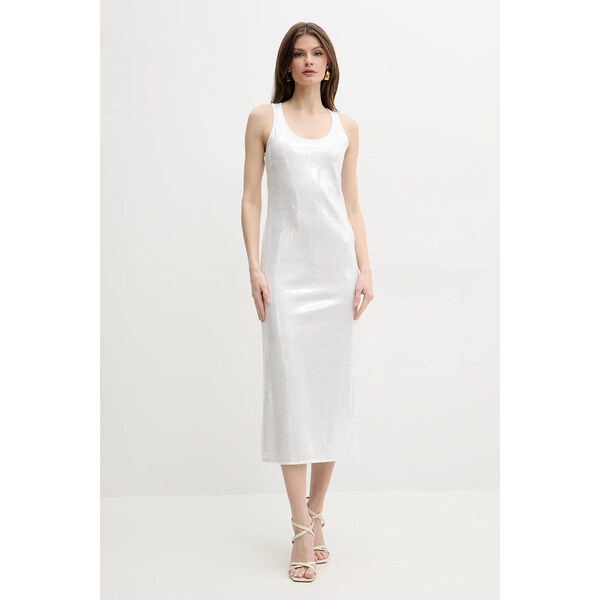 Marella sukienka BEATI  kolor biały midi prosta 2513621054200