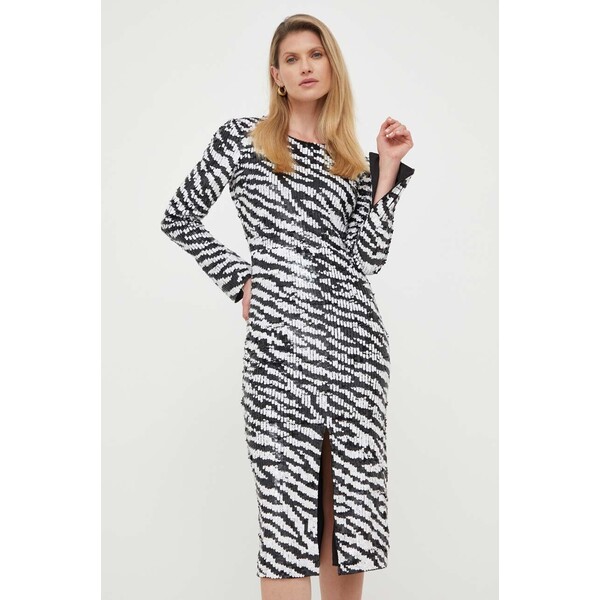 Notes du Nord sukienka Glow  kolor czarny midi dopasowana