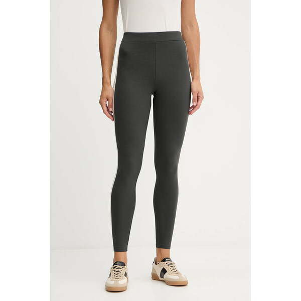 Weekend Max Mara legginsy BASILIO  damskie kolor szary z nadrukiem 2525786061600