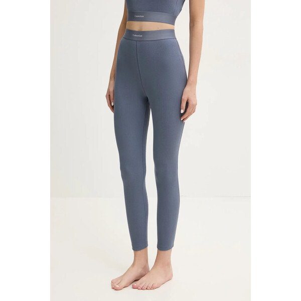 Calvin Klein Underwear legginsy lounge  kolor niebieski gładkie 000QS7220E