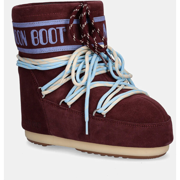 Moon Boot śniegowce MB ICON LOW SUEDE LACES  kolor czerwony 80D1409670 D013