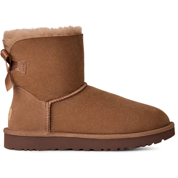 UGG śniegowce zamszowe Mini Bailey Bow II  kolor brązowy 1016501.RYK