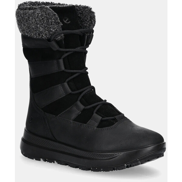 Ecco śniegowce skórzane Solice Mid Wp 200G Pl  kolor czarny 420213-51052