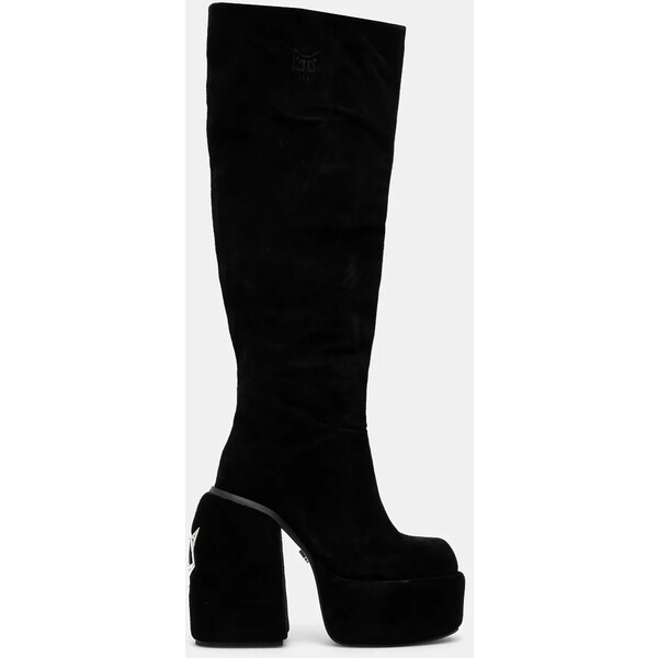 Naked Wolfe kozaki Space  damskie kolor czarny na słupku Space Black Kid Suede