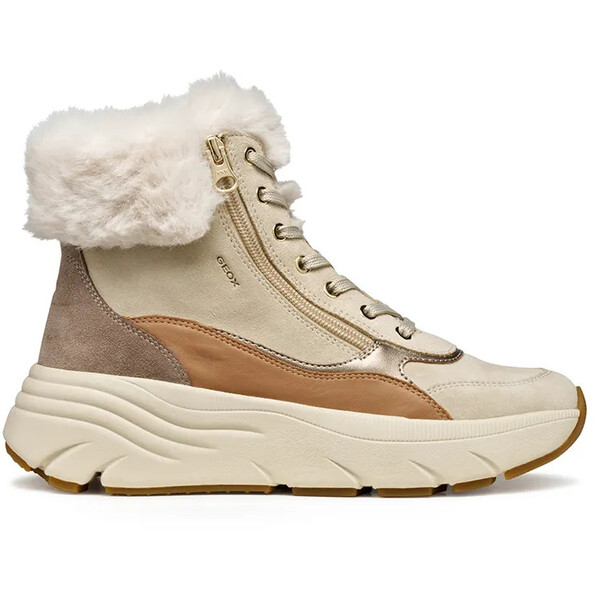 Geox botki D DIAMANTA  damskie kolor beżowy na platformie ocieplone D56UFB 02285 CH65A