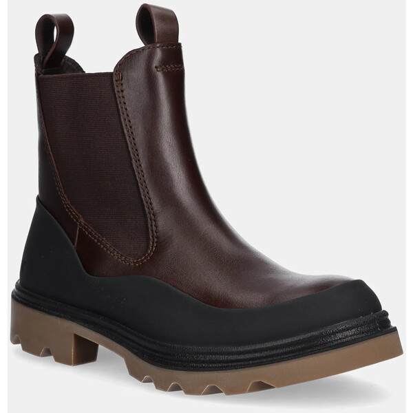 Ecco sztyblety skórzane Grainer Chelsea  damskie kolor brązowy na platformie 214793-55275