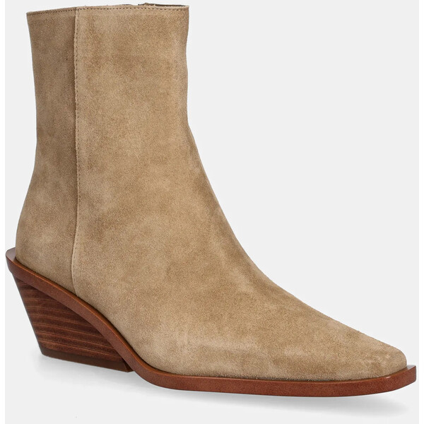 MICHAEL Michael Kors botki zamszowe Nash  damskie kolor beżowy na słupku 40T5NSME5S.222