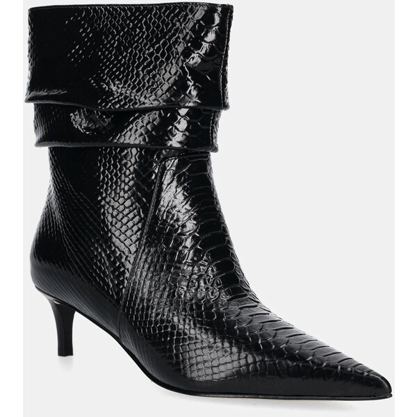 MICHAEL Michael Kors botki skórzane Dawn  damskie kolor czarny na szpilce 40T5DWME5L.001