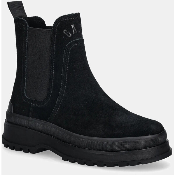 Gant sztyblety zamszowe Wintly  damskie kolor czarny na płaskim obcasie lekko ocieplone 31553084