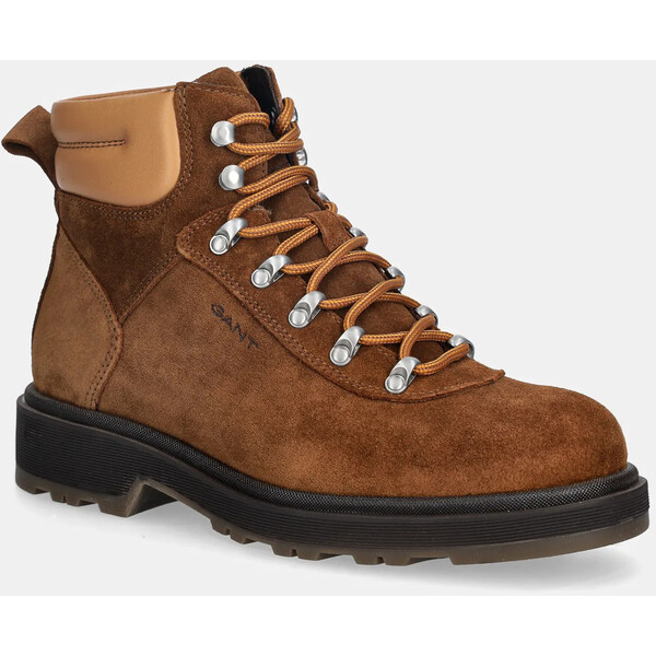 Gant workery skórzane Wootlynne  damskie kolor brązowy na płaskim obcasie 31543079