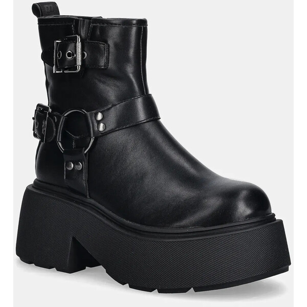 Buffalo botki Vicious Biker Short  damskie kolor czarny na platformie 1270157-BLK