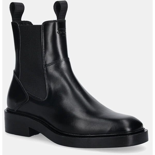 Gant sztyblety skórzane Fallwi  damskie kolor czarny na płaskim obcasie 31541129