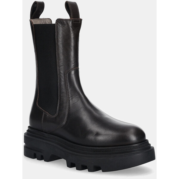 AllSaints sztyblety skórzane Alex Boot  damskie kolor brązowy na platformie W062FB