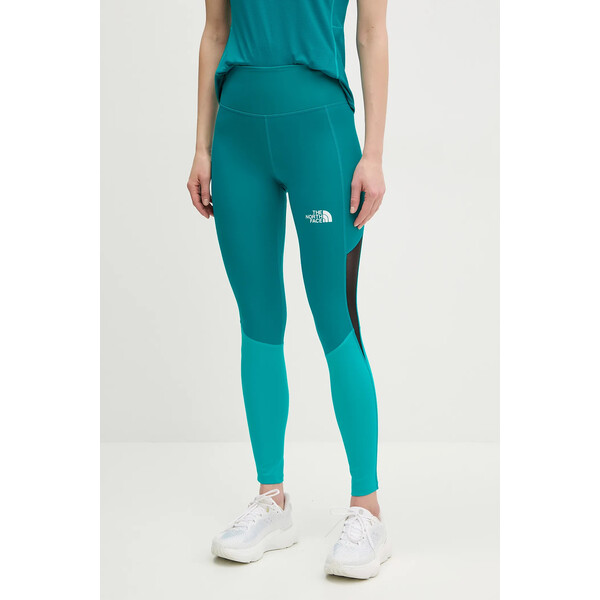 The North Face legginsy sportowe Trail Run  damskie kolor zielony wzorzyste NF0A8BNV92Y1