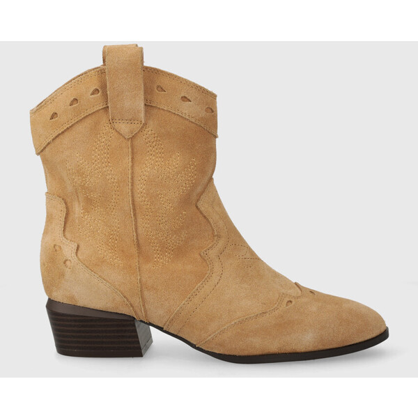 Medicine kowbojki  damskie kolor beżowy na słupku