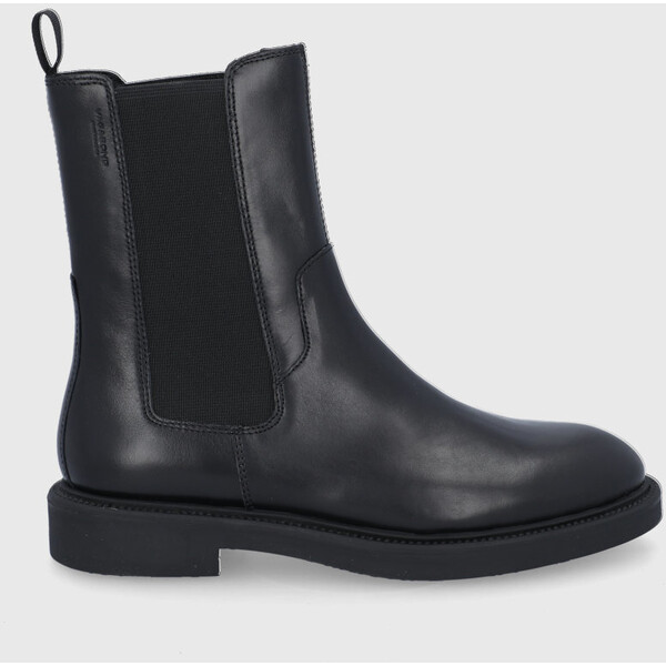 Vagabond Shoemakers Sztyblety skórzane ALEX W  damskie kolor czarny na płaskim obcasie 5248-301-20