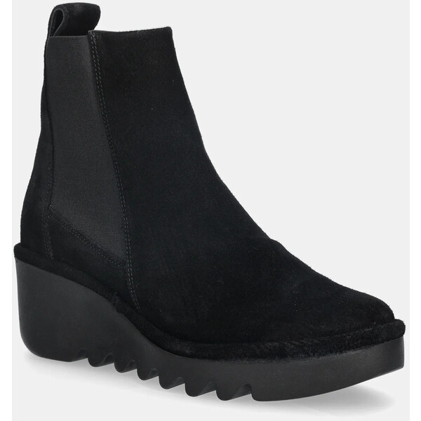 Fly London sztyblety skórzane BAGU233FLY  damskie kolor czarny na koturnie P501233000