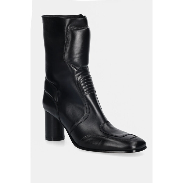 MM6 Maison Margiela botki skórzane  damskie kolor czarny na słupku S66WU0136.P3350.T8013