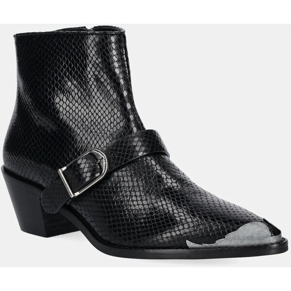 ZADIG&VOLTAIRE botki skórzane Tylow  damskie kolor czarny na słupku SWCT02066
