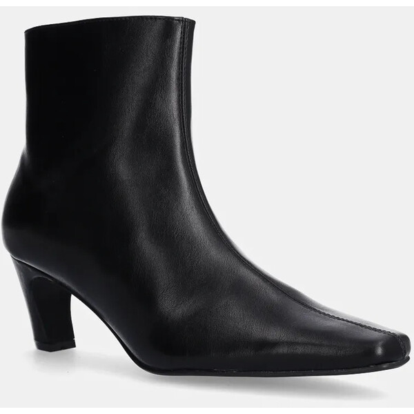 Bianco botki BIACLARA  damskie kolor czarny na słupku lekko ocieplone 11261452