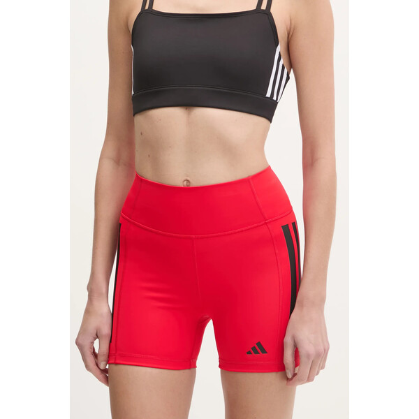 adidas Performance szorty treningowe Optime  kolor czerwony z nadrukiem high waist JN4583