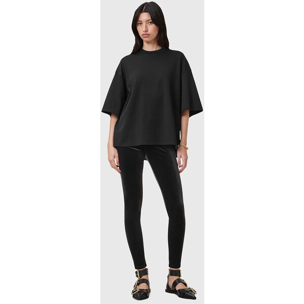 AllSaints legginsy CORA  damskie kolor czarny gładkie W006TZ