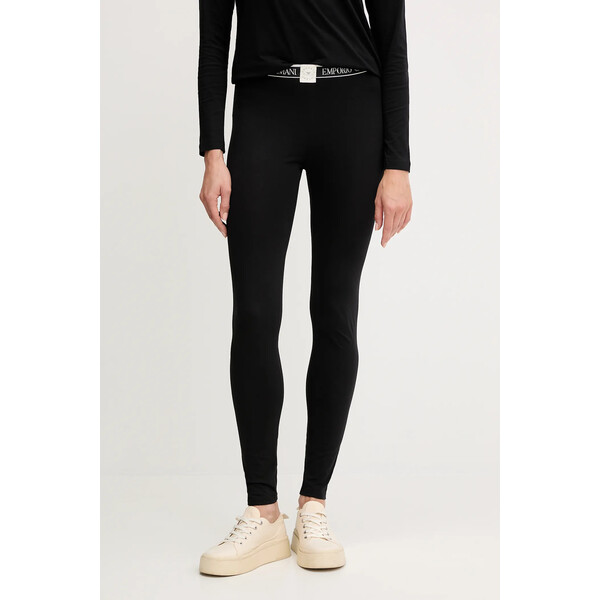 Emporio Armani Underwear legginsy lounge  damskie kolor czarny gładkie EW001901 AF15345