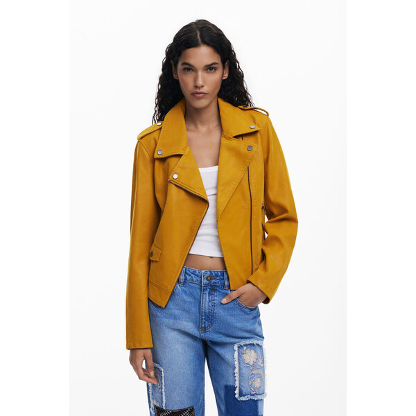 Desigual Kurtka biker ze skóry ekologicznej 25WWEW698006