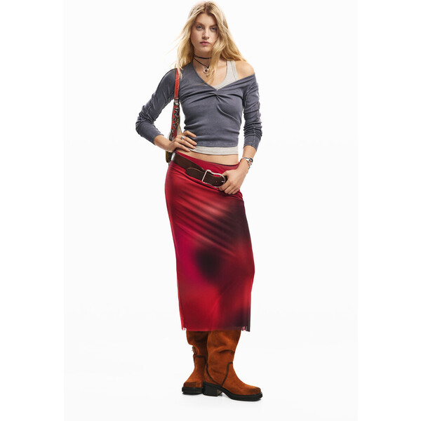 Desigual Tiulowa spódnica midi 26SWFK023098