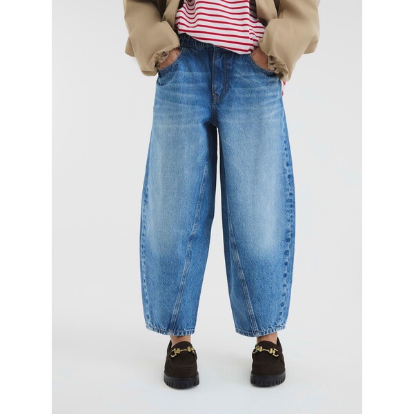 River Island 100% Cotton Petite Elasticated Barrel Jeans F66-310